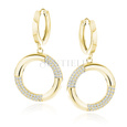 Silver (925) gold-plated earrings circles with white zirconias