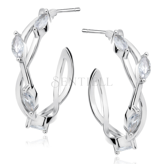 Silver (925) earrings with white zirconias