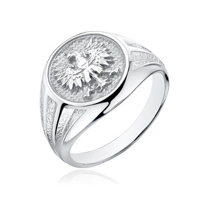 Silver signet ring 925 - crowned eagle - national symbol of Poland