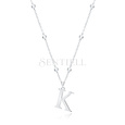 Silver (925) necklace - letter K on chain with balls