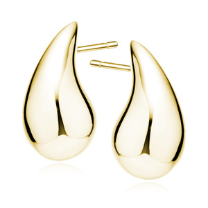 Silver (925) drop-shaped gold-plated earrings - 25mm