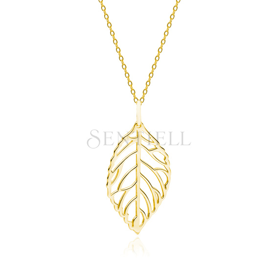 Silver (925) gold-plated necklace - leaf