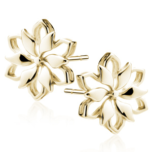 Silver (925) earrings gold-plated flowers