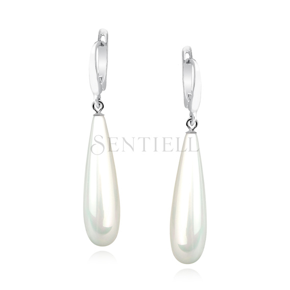 Silver earrings 925 tears - shell pearl