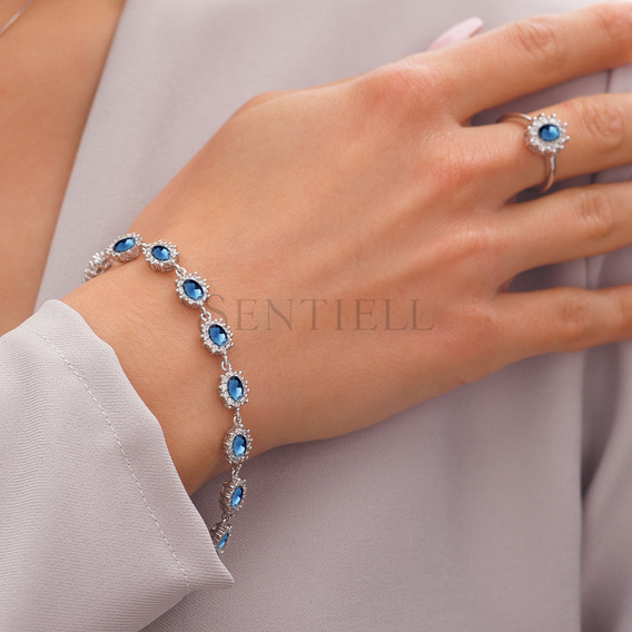 Silver (925) fashionable bracelet sapphire zirconia