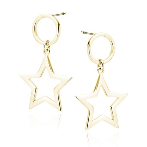 Silver (925) gold-plated earrings - stars