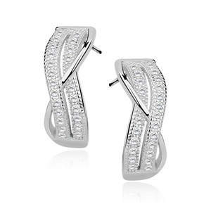 Silver (925) Earrings zirconia microsetting rhodium-plated