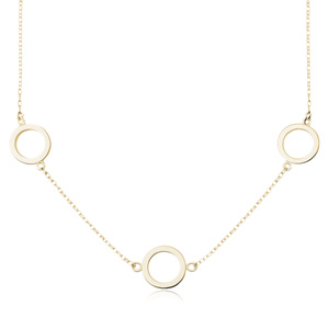 Silver (925) gold-plated necklace - three circles