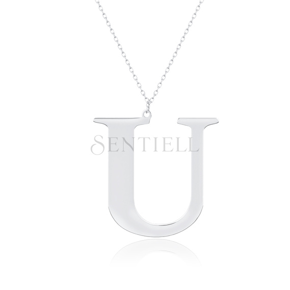 Silver (925) necklace - letter U