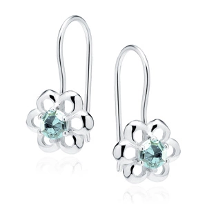 Silver (925) Earrings aquamarine colored zirconia