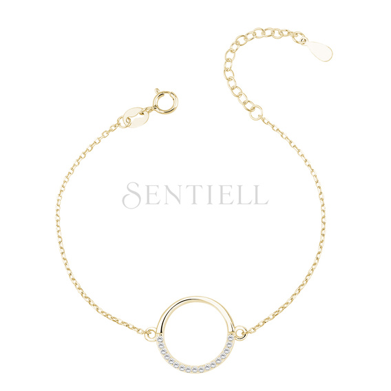 Silver (925) gold - plated bracelet - circle with zirconia