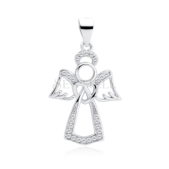 Silver (925) pendant with zirconia - angel