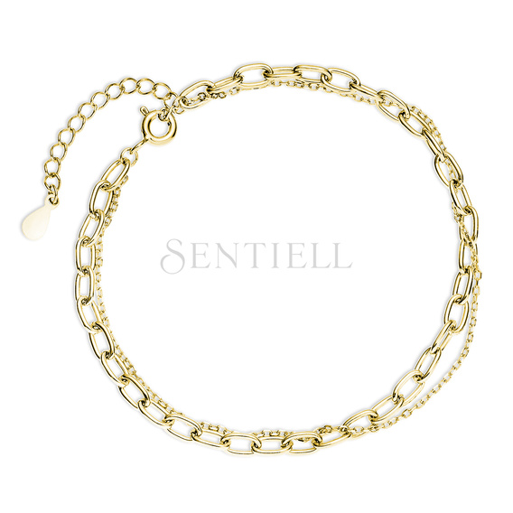 Silver (925) gold-plated double chain bracelet