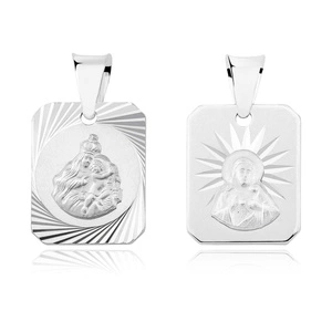 Silver (925) pendant - Jesus Christ / Scapular Mary