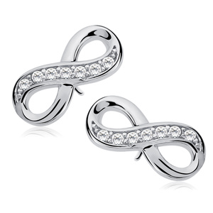 Silver (925) Earrings white zirconia - infinity