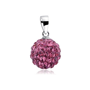 Silver (925) pendant disco ball 10mm rose