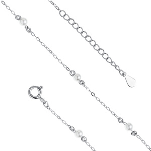 Silver anklet (925) with pearl
