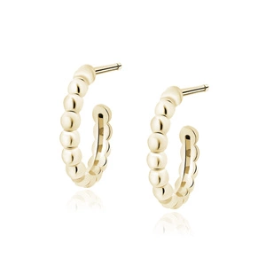 Silver (925) gold-plated earrings - circles with balls