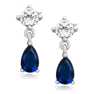 Silver (925) elegant earrings with sapphire zirconia