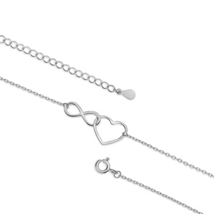 Silver (925) ankle bracelet with infinity and heart