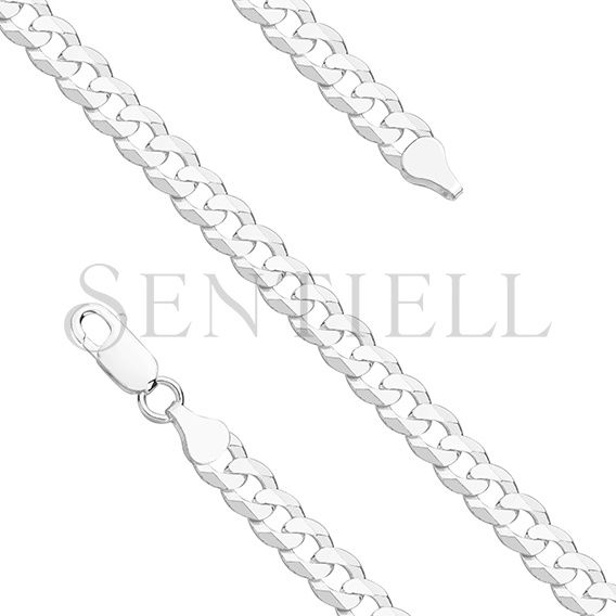 Silver (925) diamond-cut bracelet - curb extra flat Ø 160