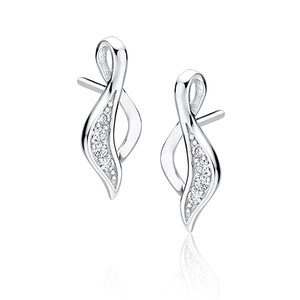 Silver (925) earrings with white zirconia