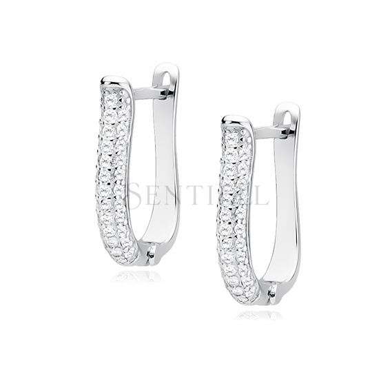 Silver (925) elegant earrings with zirconia