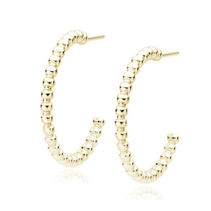 Silver (925) earrings hoops circles with balls gold-plated