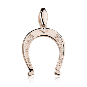 Silver (925) rose gold-plated pendant - horseshoe