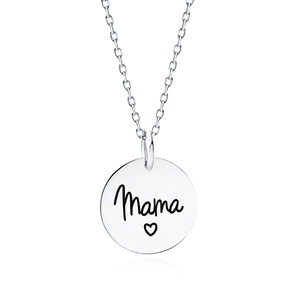 Silver (925) necklace with black engraving - mama