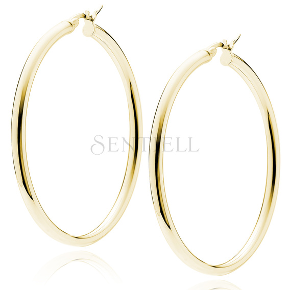 Silver (925) gold-plated earrings hoops - highly polished