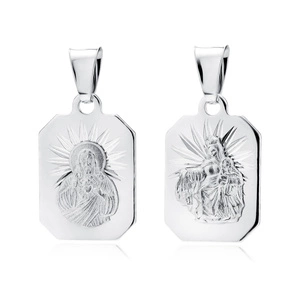 Silver (925) pendant - Jesus Christ / Scapular Mary, Blessed Virgin - double sided