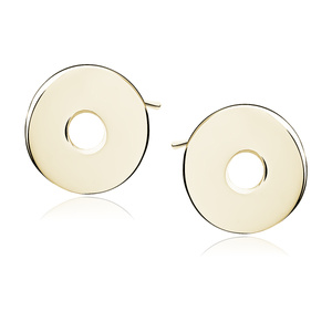 Silver (925) earrings celebrity, gold-plated circles