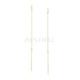 Silver (925) long, gold plated earrings