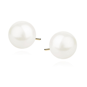 Silver (925) gold-plated earrings white pearl