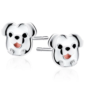 Silver (925) enameled earrings - dogs