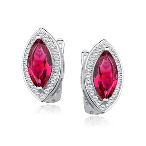 Silver (925) earrings with ruby zirconia