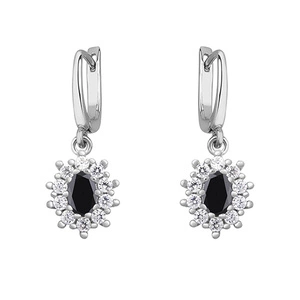 Silver (925) Earrings black colored zirconia