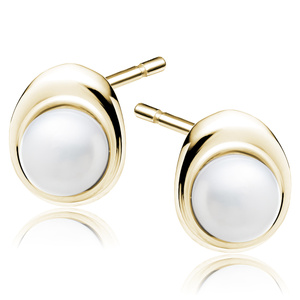 Silver (925) gold-plated pearl earrings