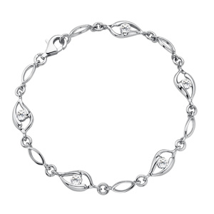 Silver (925) bracelet with white zirconia