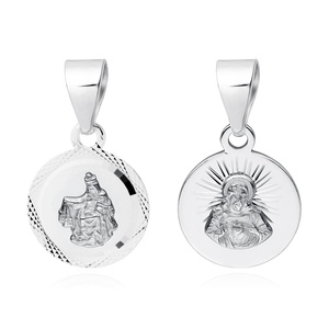 Silver (925) pendant - Jesus Christ / Scapular Mary