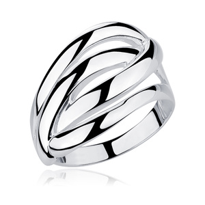 Silver (925), big highly polished ring