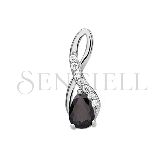 Silver (925) pendant with black zirconia