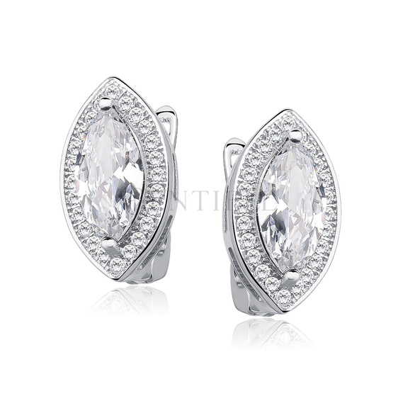 Silver (925) earrings white zirconia