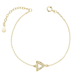 Silver (925) gold-plated bracelet - triangle with zirconia