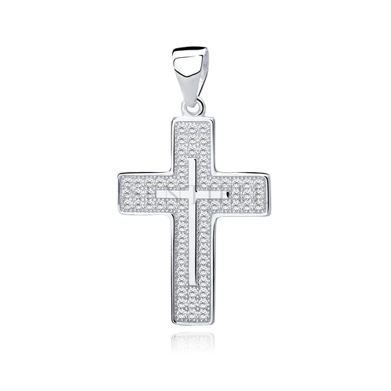 Silver (925) pendant cross with zirconia