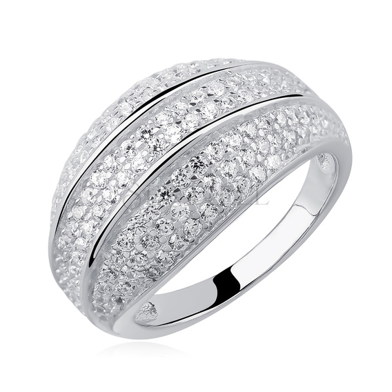 Silver (925) ring with white zirconia