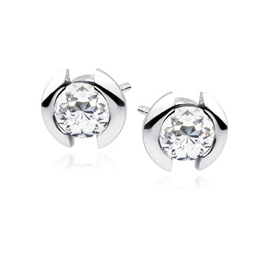 Silver (925) earrings with white zirconias