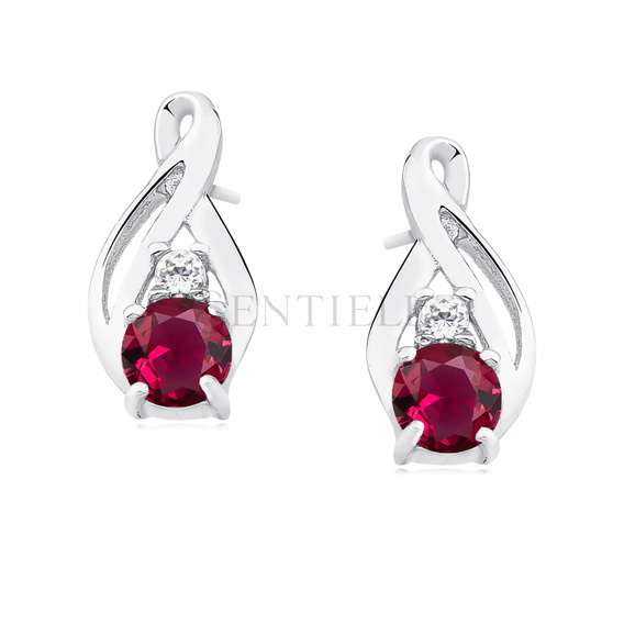 Silver (925) earrings with pink zirconia