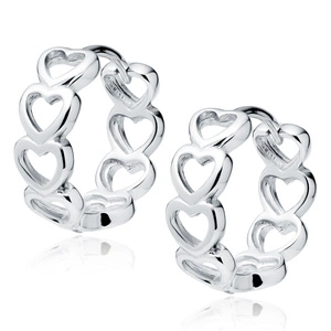 Silver (925) earrings hoop hearts